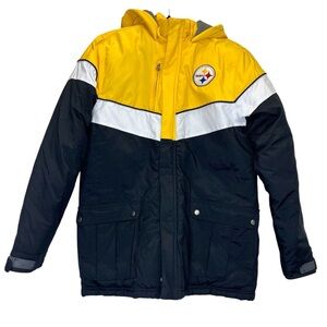 NFL Team Apparel Stadium Coat Pittsburgh Steelers Hooded Puffer Football Fans